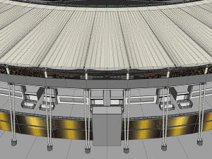 fictionald old stadium 1 - bowl with new roof 3D Model