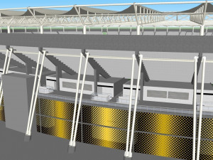 fictionald old stadium 1 - bowl with new roof 3D Model