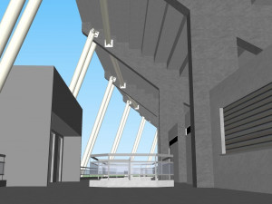 fictionald old stadium 1 - bowl with new roof 3D Model