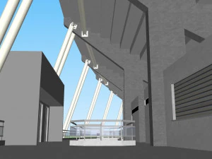 fictionald old stadium 1 - bowl with new roof 3D Model