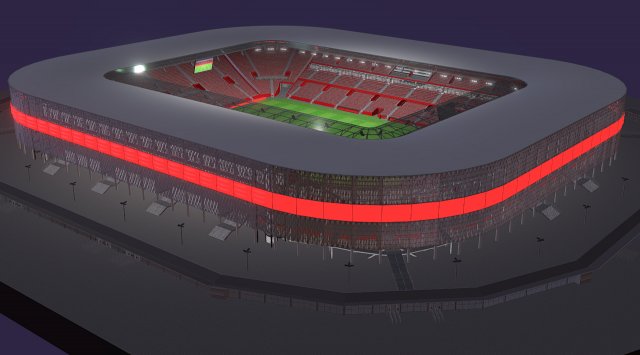 Medium Sized Modern Stadium - Full interior Modelo 3D .c4d .max .obj .3ds .fbx .stl .blend 