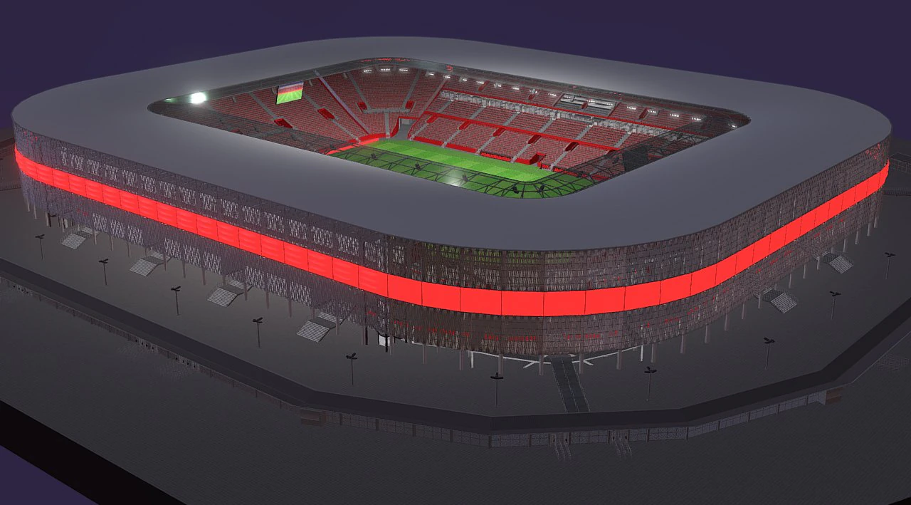 Medium Sized Modern Stadium - Full interior 3D Model .c4d .max .obj .3ds .fbx .stl .blend 