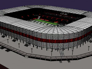 Medium Sized Modern Stadium - Full interior 3D Model