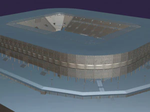 Medium Sized Modern Stadium - Full interior 3D Model