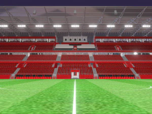 Medium Sized Modern Stadium - Full interior 3D Model