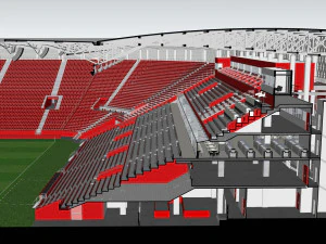 Medium Sized Modern Stadium - Full interior 3D Model