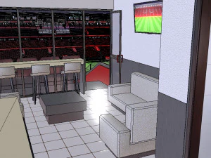 Medium Sized Modern Stadium - Full interior 3D Model