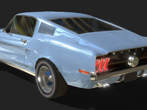 Mustang 1968 low-poly 3D 모델