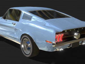 Mustang 1968 a basso numero di poligoni Modello 3D
