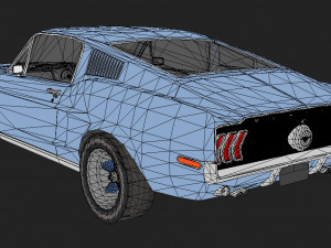 Mustang 1968 low-poly 3D Модель