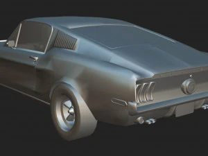 Mustang 1968 low-poly 3D Model