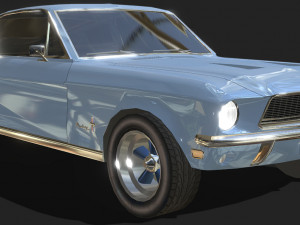 Mustang 1968 low-poly 3D Модель