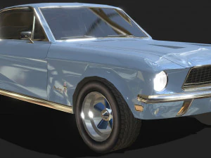 Mustang 1968 low-poly 3D Model