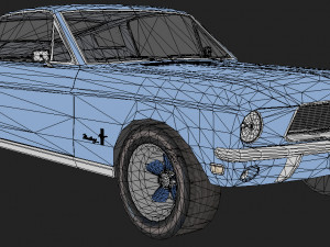Mustang 1968 low-poly 3D Модель