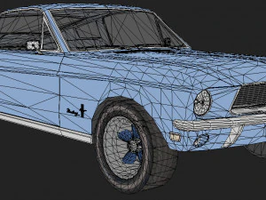 Mustang 1968 low-poly 3D Model
