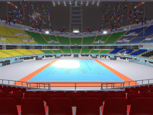 Indoor-Sportarena 3D Modell