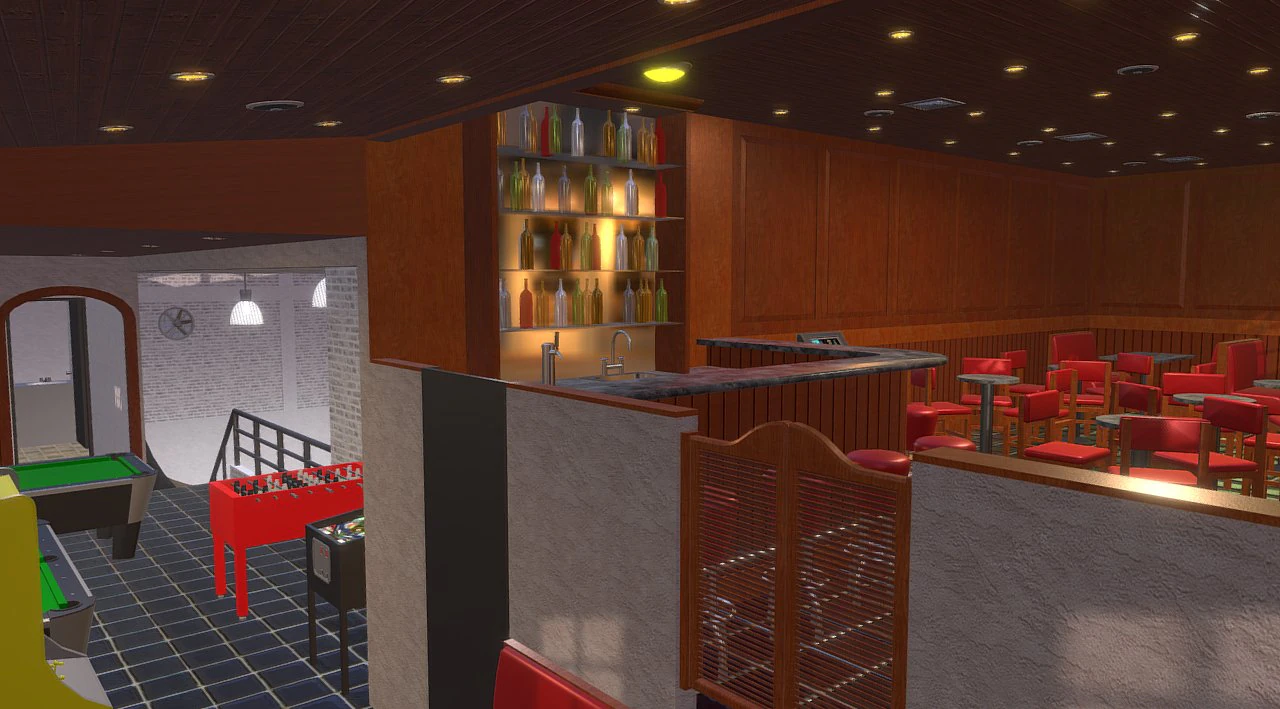 bar - indoor skatepark - game lounge 3D Model .c4d .max .obj .3ds .fbx .stl .blend