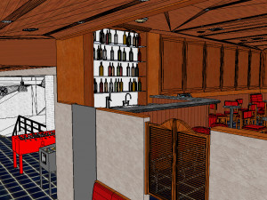 bar - indoor skatepark - game lounge Modello 3D