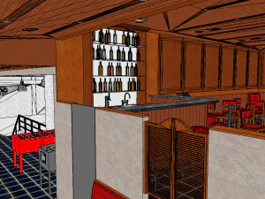 bar - indoor skatepark - game lounge 3D Model