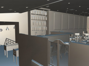 bar - indoor skatepark - game lounge Modello 3D