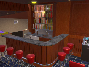 bar - indoor skatepark - game lounge Modello 3D