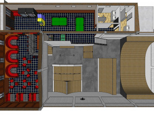 bar - indoor skatepark - game lounge Modello 3D