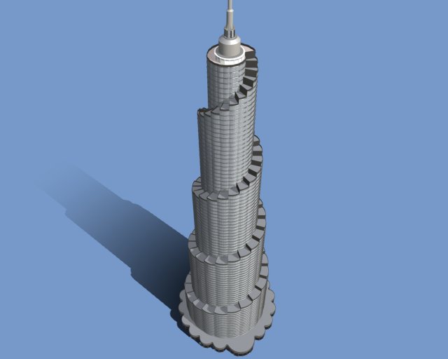 postmodern skyscraper Modello 3D .c4d .max .obj .3ds .fbx .stl .blend 