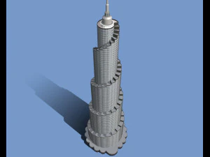 arranha-c&eacute;u p&oacute;s-moderno Modelo 3D