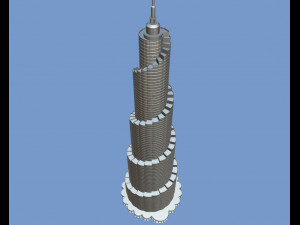 postmodern skyscraper Modello 3D