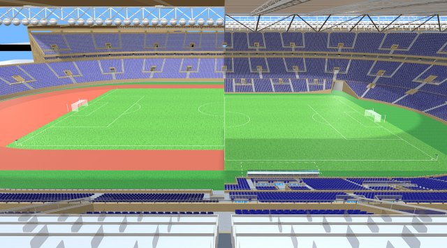 stadium renovation - from athletics to football Modello 3D .c4d .max .obj .3ds .fbx .stl .blend 