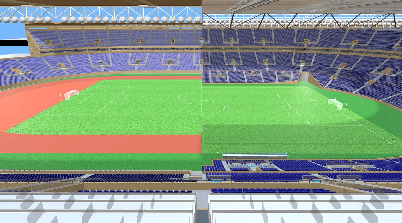 stadium renovation - from athletics to football 3D Model .c4d .max .obj .3ds .fbx .stl .blend 