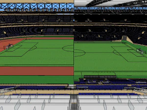 stadium renovation - from athletics to football 3D Model