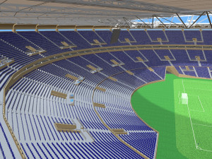 stadium renovation - from athletics to football Modello 3D