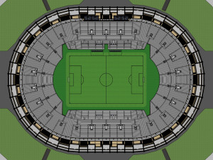 stadium renovation - from athletics to football Modello 3D