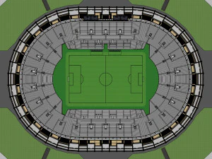 stadium renovation - from athletics to football 3D Model