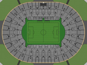 stadium renovation - from athletics to football Modello 3D