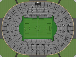 stadium renovation - from athletics to football 3D Model