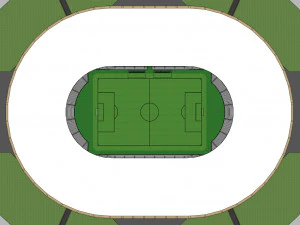 stadium renovation - from athletics to football 3D Model