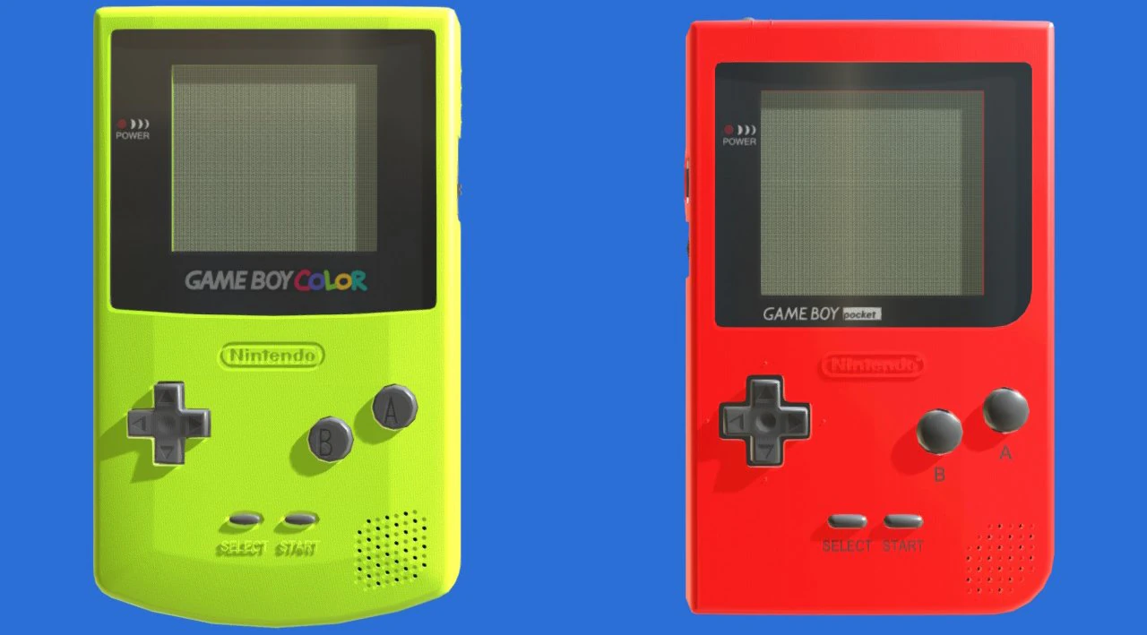 game boy color and pocket 3D Model .c4d .max .obj .3ds .fbx .stl .blend 