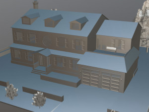 furnished colonial suburban house Modelo 3D