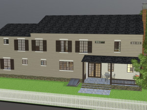 furnished colonial suburban house Modelo 3D