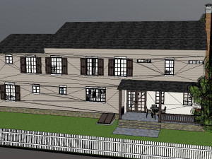 furnished colonial suburban house Modelo 3D