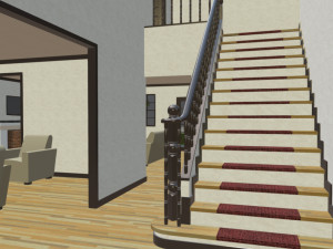 furnished colonial suburban house Modelo 3D