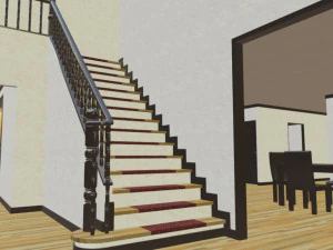 меблированный загородный дом в колониальном стиле 3D Модель