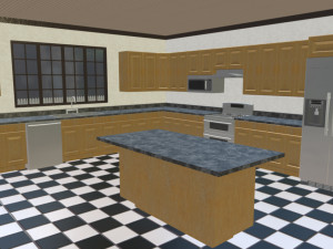 furnished colonial suburban house Modelo 3D