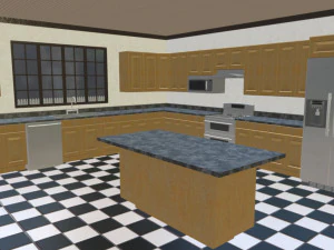 меблированный загородный дом в колониальном стиле 3D Модель