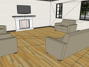 furnished colonial suburban house Modelo 3D