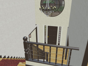furnished colonial suburban house Modelo 3D