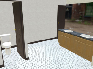 furnished colonial suburban house Modelo 3D