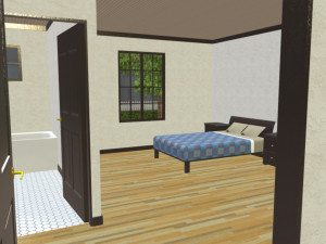 furnished colonial suburban house Modelo 3D